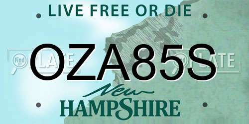 OZA85S New Hampshire License Plate