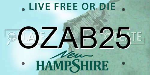 OZAB25 New Hampshire License Plate
