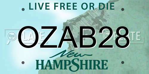 OZAB28 New Hampshire License Plate