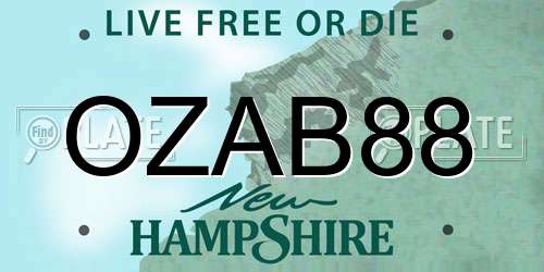 OZAB88 New Hampshire License Plate