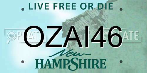 OZAI46 New Hampshire License Plate