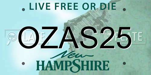 OZAS25 New Hampshire License Plate