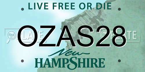 OZAS28 New Hampshire License Plate