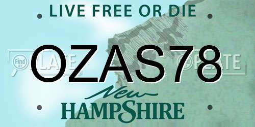 OZAS78 New Hampshire License Plate