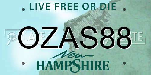 OZAS88 New Hampshire License Plate