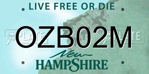 OZB02M New Hampshire License Plate