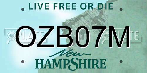 OZB07M New Hampshire License Plate