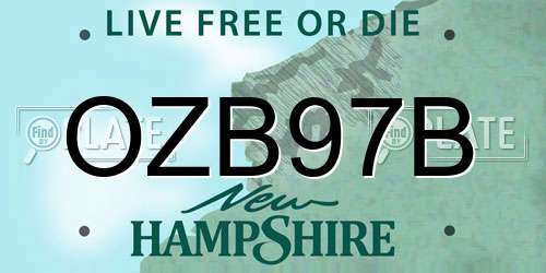 OZB97B New Hampshire License Plate
