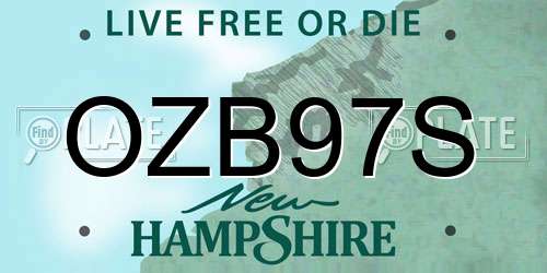 OZB97S New Hampshire License Plate