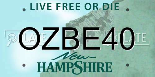 OZBE40 New Hampshire License Plate