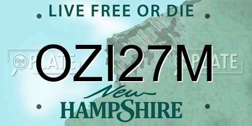 OZI27M New Hampshire License Plate