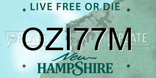OZI77M New Hampshire License Plate