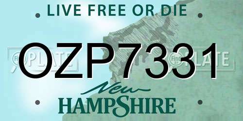OZP7331 New Hampshire License Plate
