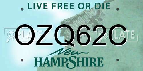 OZQ62C New Hampshire License Plate