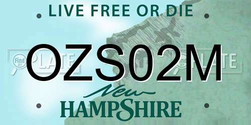 OZS02M New Hampshire License Plate