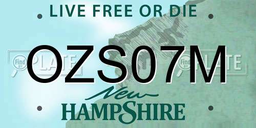 OZS07M New Hampshire License Plate