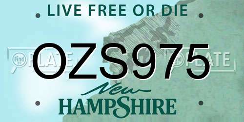 OZS975 New Hampshire License Plate