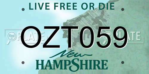 OZT059 New Hampshire License Plate