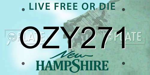 OZY271 New Hampshire License Plate