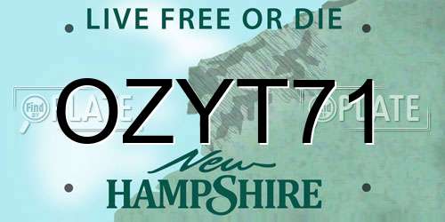 OZYT71 New Hampshire License Plate
