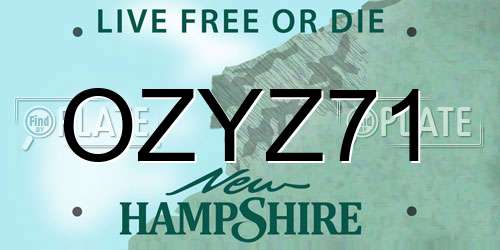 OZYZ71 New Hampshire License Plate
