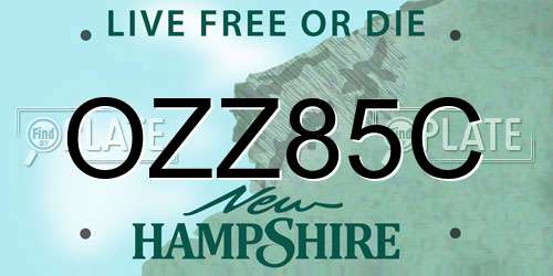 OZZ85C New Hampshire License Plate