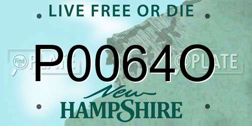 P0064O New Hampshire License Plate