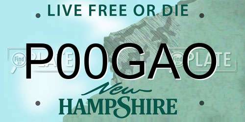 P00GAO New Hampshire License Plate