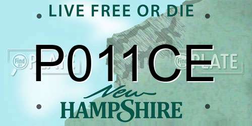 P011CE New Hampshire License Plate