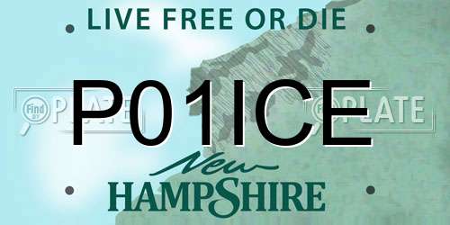 P01ICE New Hampshire License Plate
