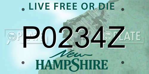 P0234Z New Hampshire License Plate