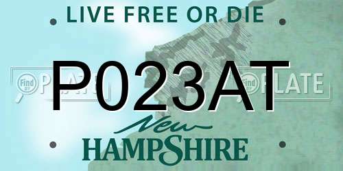 P023AT New Hampshire License Plate