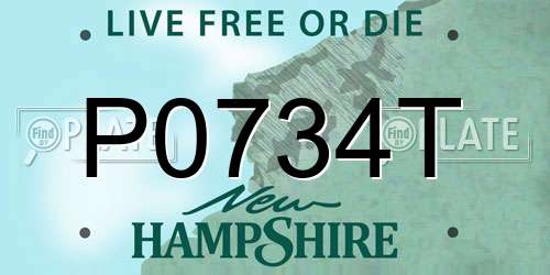 P0734T New Hampshire License Plate