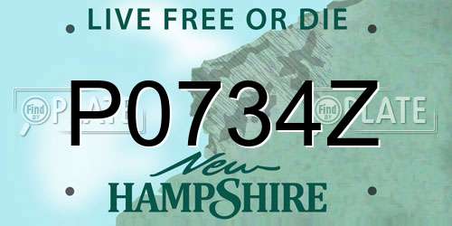 P0734Z New Hampshire License Plate