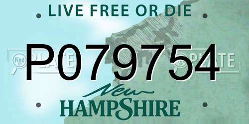 P079754 New Hampshire License Plate