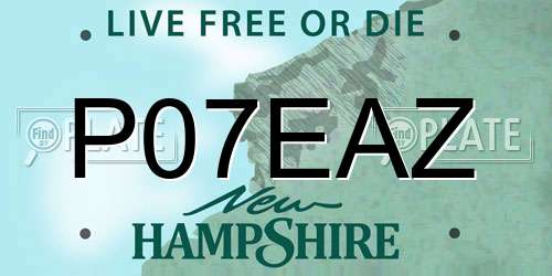 P07EAZ New Hampshire License Plate