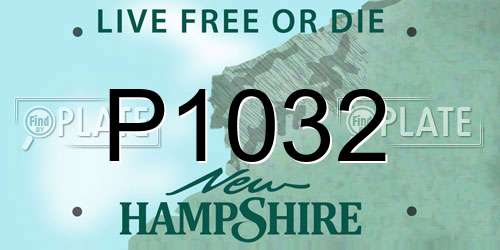 P1032 New Hampshire License Plate