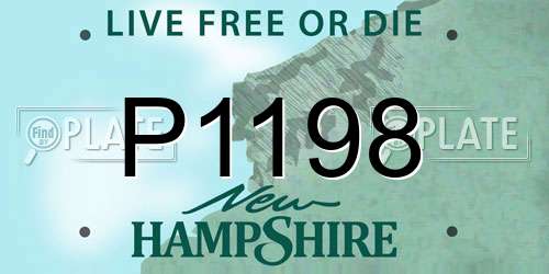 P1198 New Hampshire License Plate