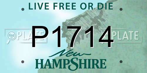 P1714 New Hampshire License Plate