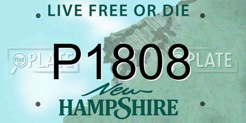 P1808 New Hampshire License Plate
