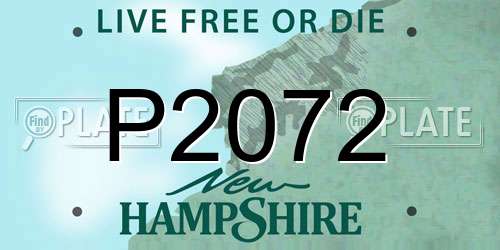 P2072 New Hampshire License Plate