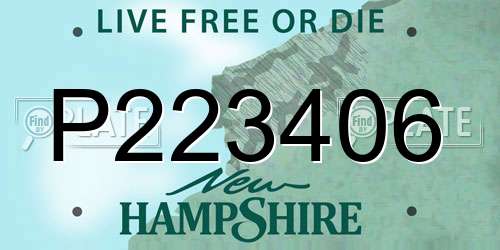 P223406 New Hampshire License Plate