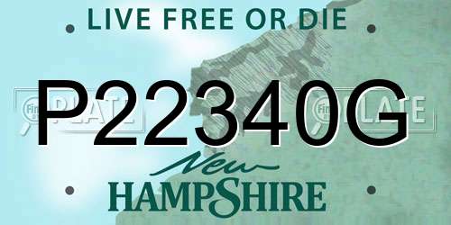 P22340G New Hampshire License Plate