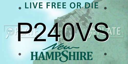 P240VS New Hampshire License Plate
