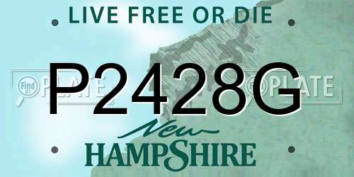 P2428G New Hampshire License Plate