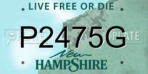 P2475G New Hampshire License Plate