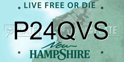 P24QVS New Hampshire License Plate