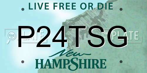 P24TSG New Hampshire License Plate