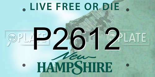P2612 New Hampshire License Plate