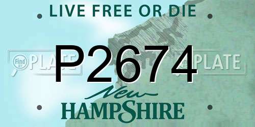 P2674 New Hampshire License Plate